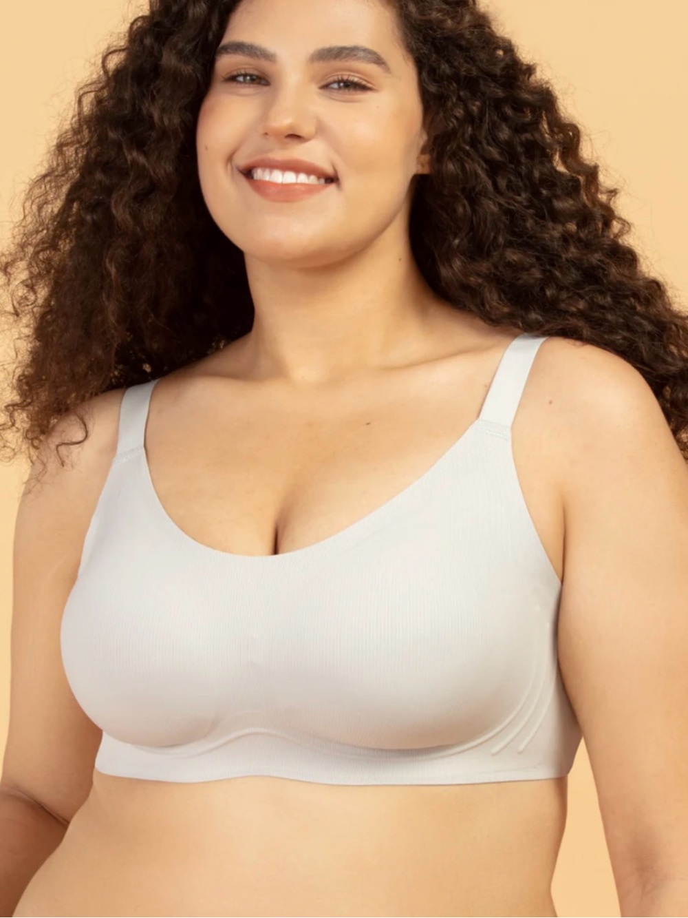 Comfelie Everyday Bra Light Grey Seamless Wireless Comfort Bra Size Medium
